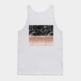 Warm chromatic - rose gold and black marble Tank Top